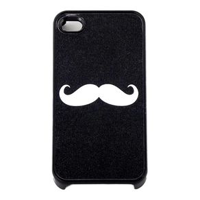 Capa-para-Iphone-4-Bigode-Preta-com-Purpurina