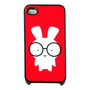 Capa-para-Iphone-4-Coelhinho-de-Oculos-Vermelha-com-Purpurina