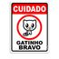 Placa-Cuidado-Gatinho-Bravo