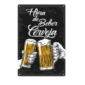 Placa Decorativa em MDF Hora de Beber Cerveja